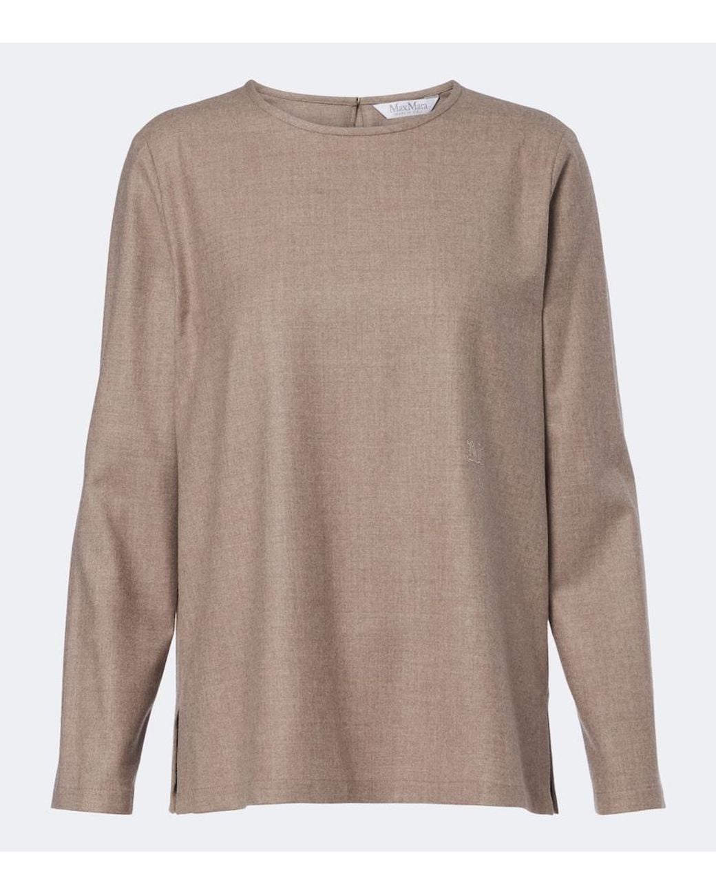 Max Mara Brown Cashmere-Blend Top