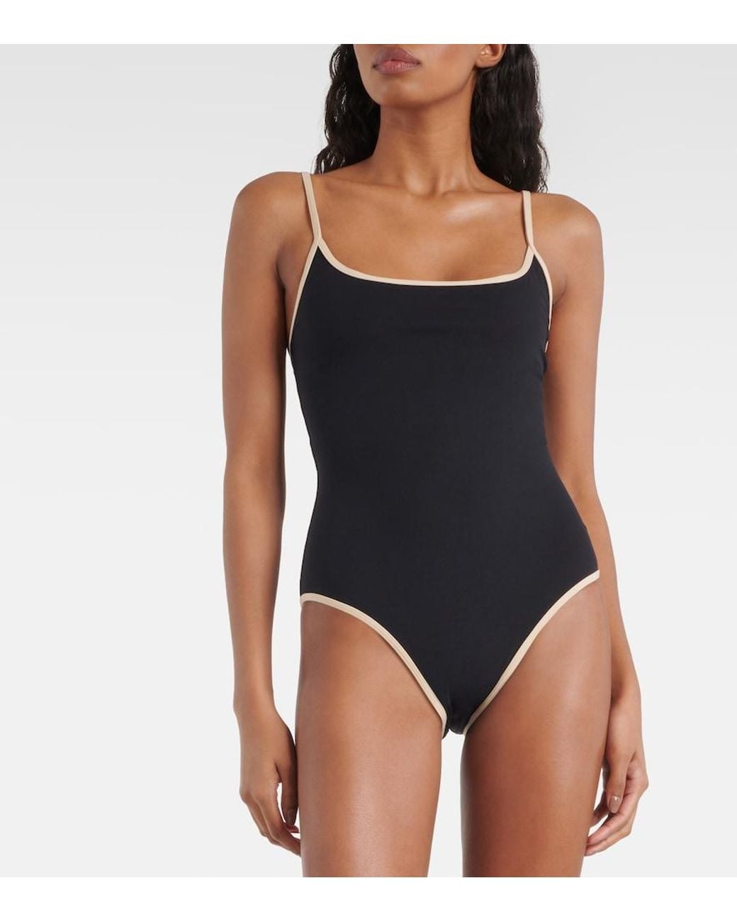 Totême Black Stripe Edge Swimsuit