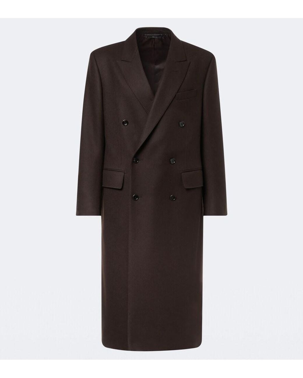 Tom Ford Black Double-Breasted Wool Coat for men