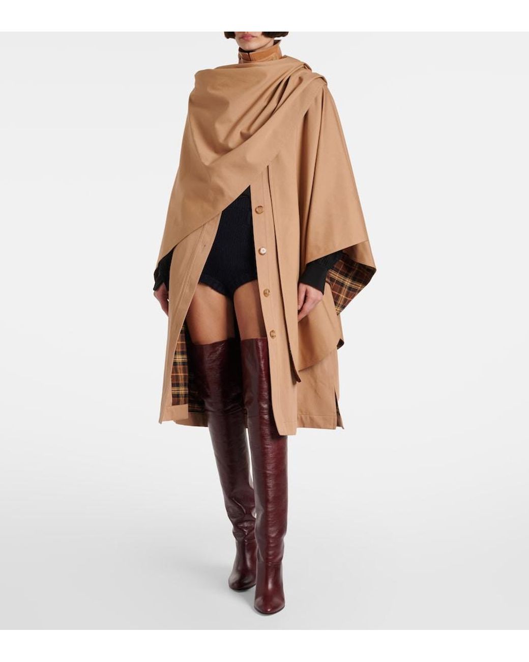 Chloé Brown Cotton Gabardine Cape