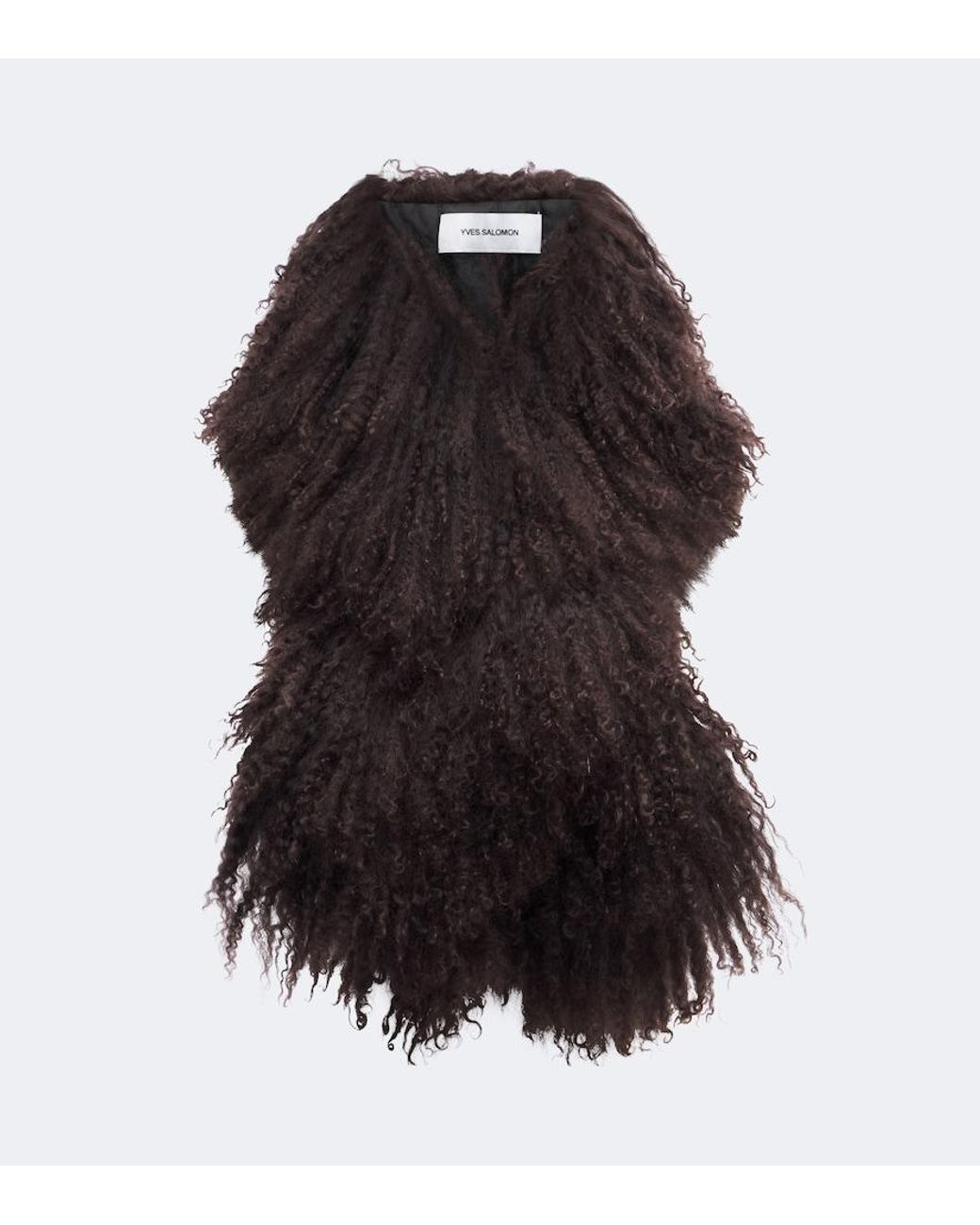 Yves Salomon Black Shearling Scarf