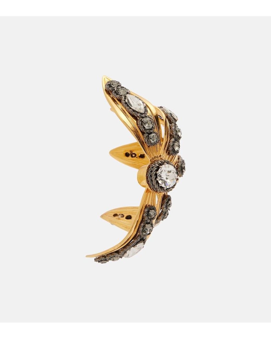 Balenciaga White Bloom Embellished Earrings