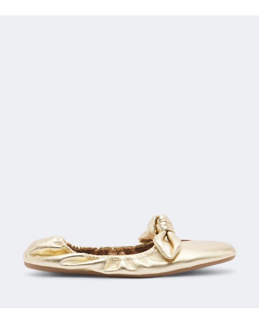 Zimmermann Natural Carousel Metallic Leather Ballet Flats