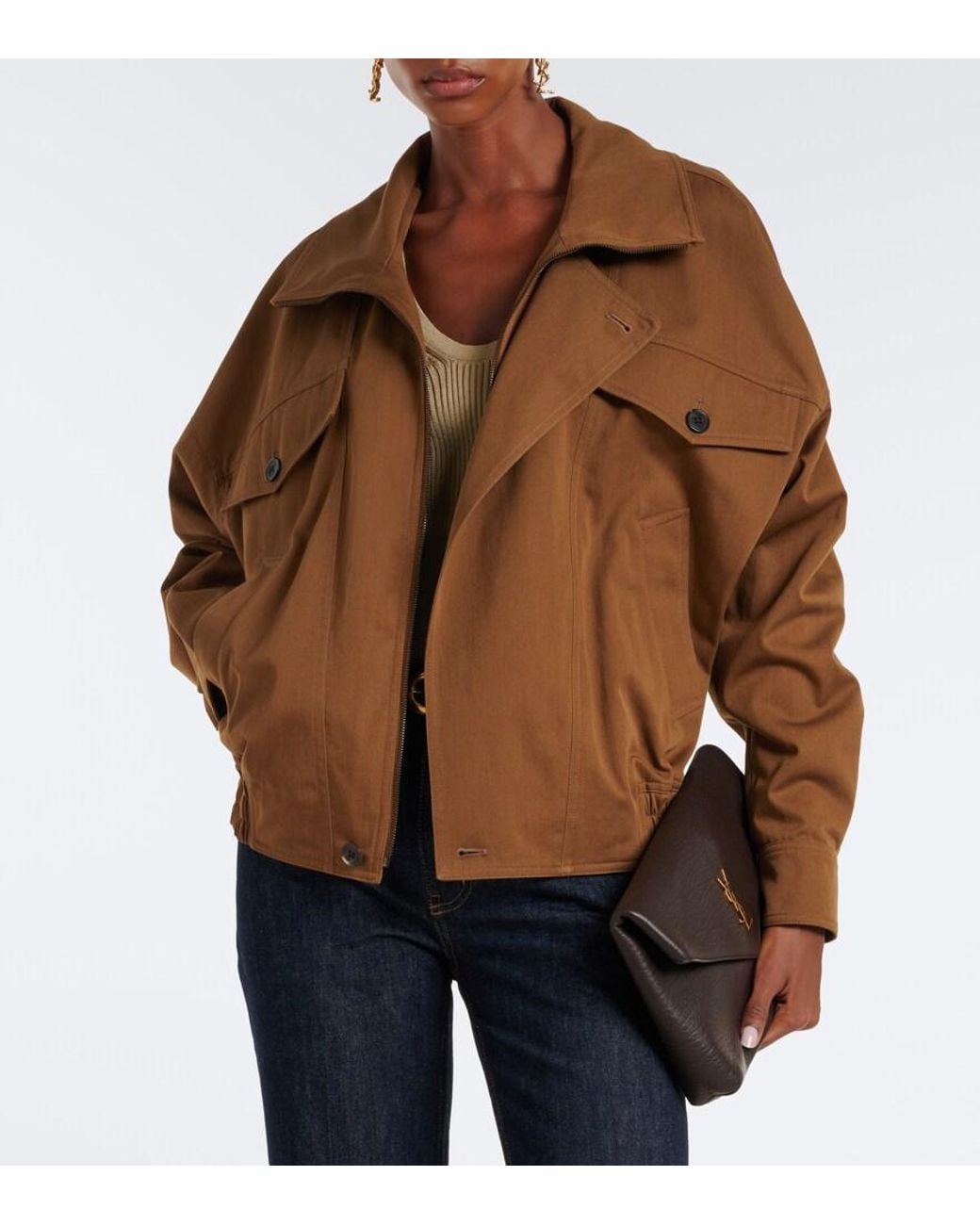 Saint Laurent Brown Cotton Serge Jacket