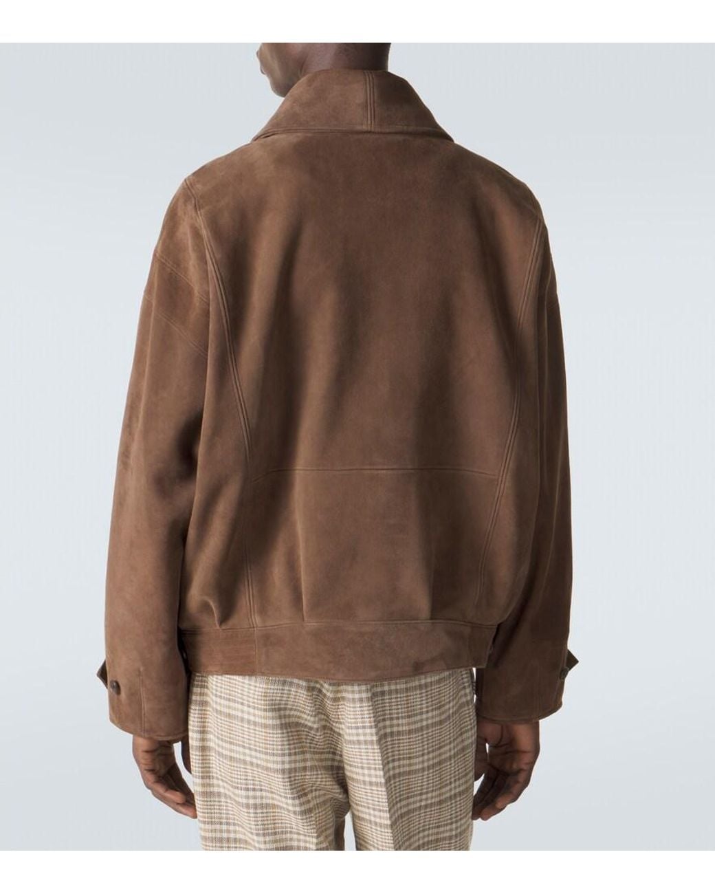 Auralee Brown Suede Blouson Jacket for men