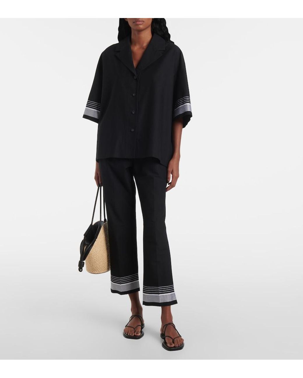 Joseph Black Tottenham Cropped Straight Pants