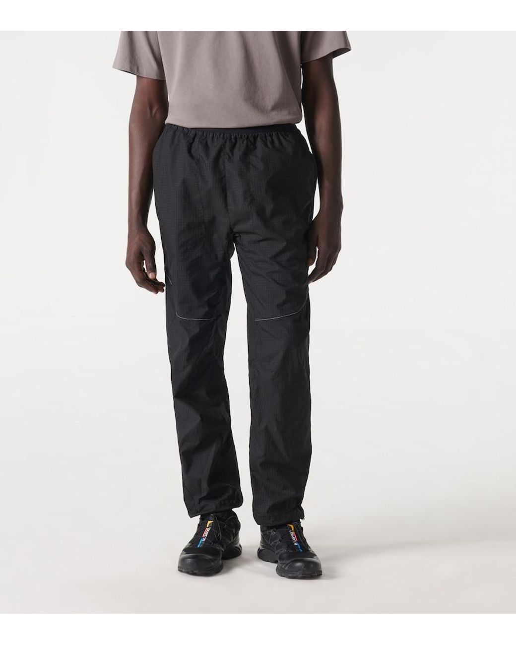 And Wander Black Ripstop Straight Pants for men