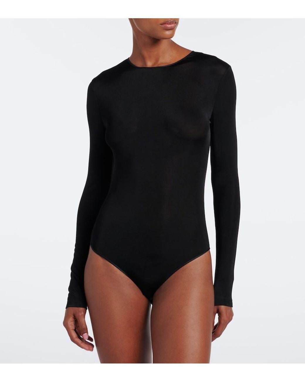 Saint Laurent Black Open-Back Jersey Bodysuit