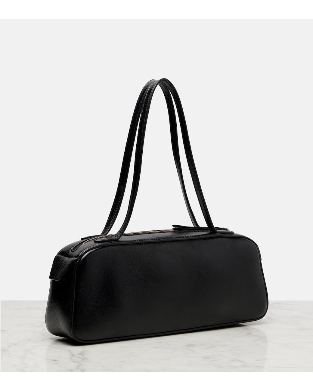 Khaite Black Simona Patent Leather Shoulder Bag