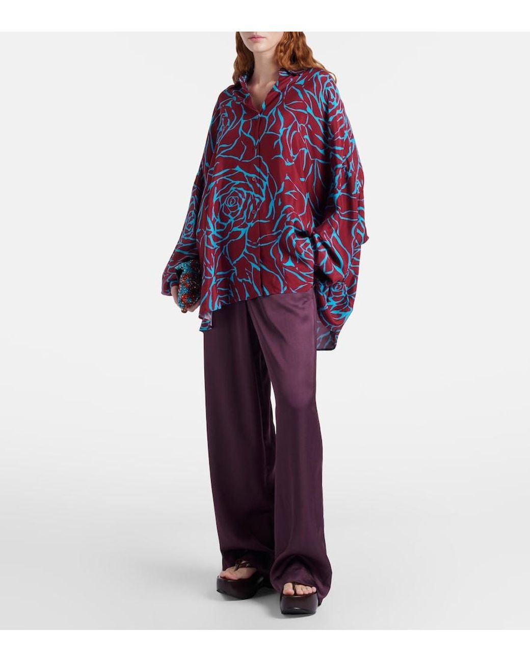 Dries Van Noten Purple Wide-Leg Pants