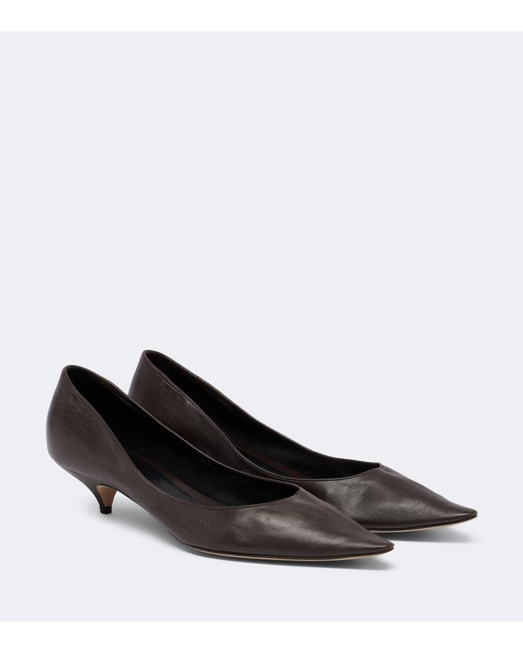 The Row Black Liisa Three Leather Pumps