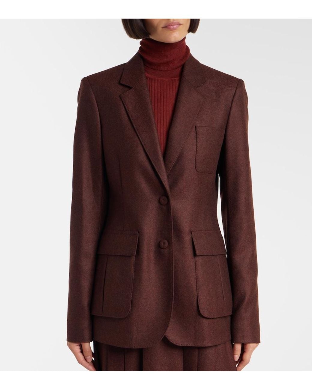 Gabriela Hearst Brown Louisa Wool-Blend Blazer