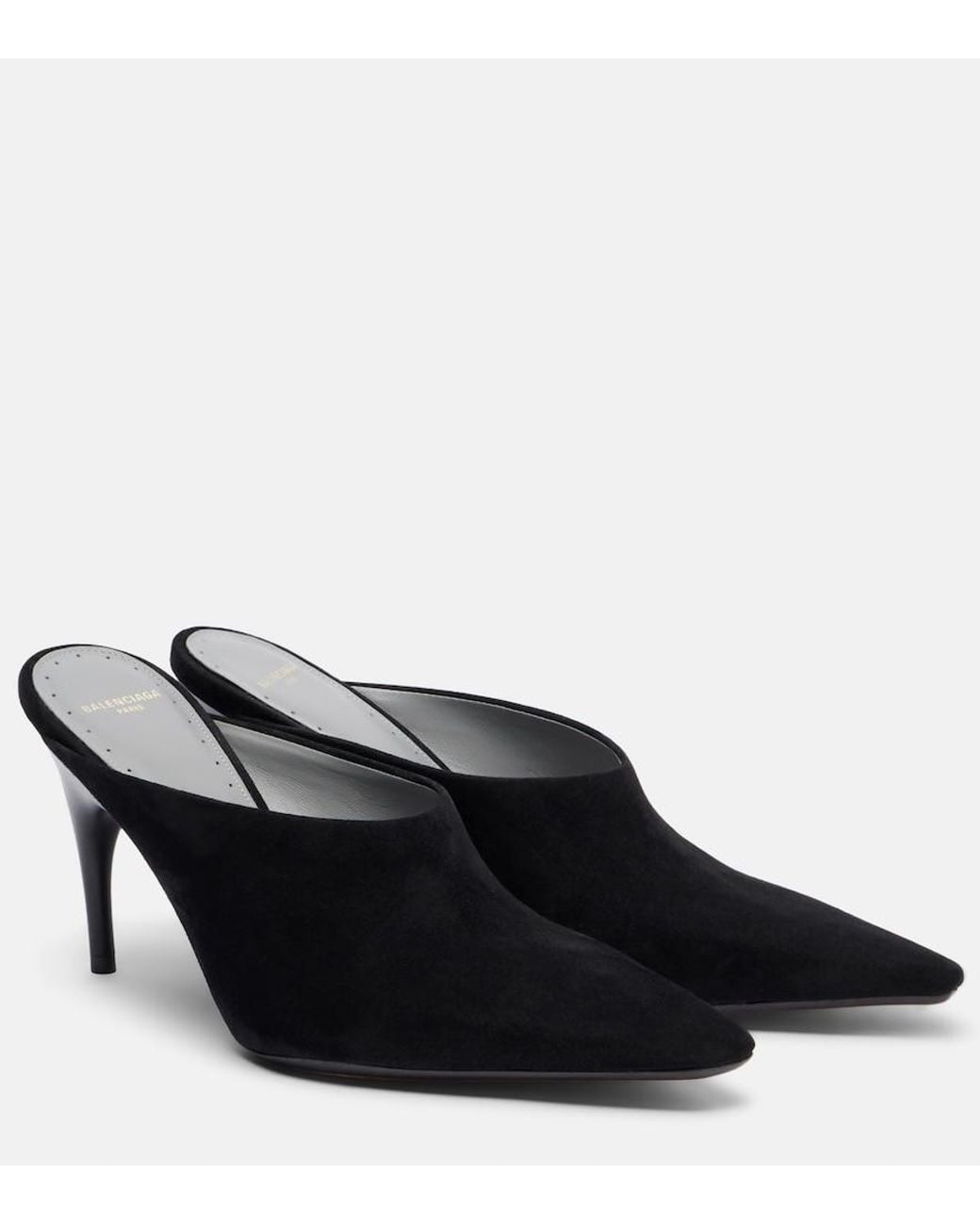 Balenciaga Black Duchesse Suede Mules