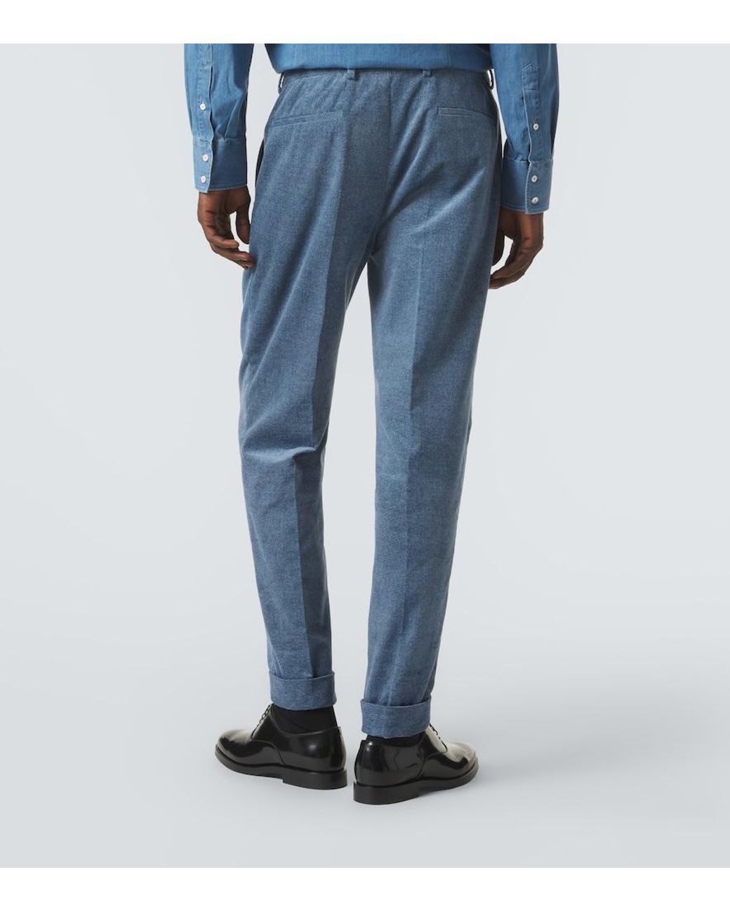 Brunello Cucinelli Blue Cotton Suit for men