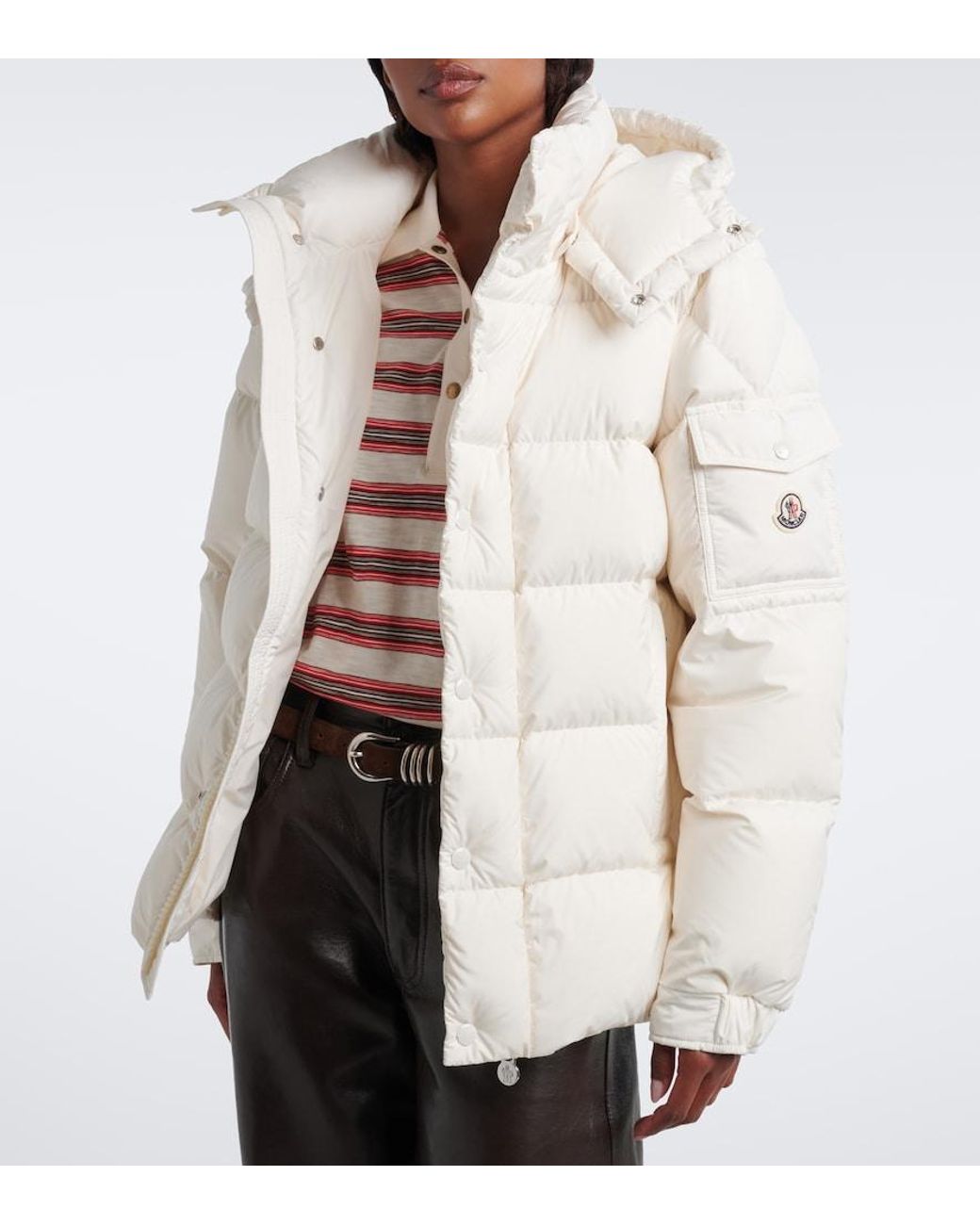 Moncler Natural Maya 70 Hooded Down Jacket