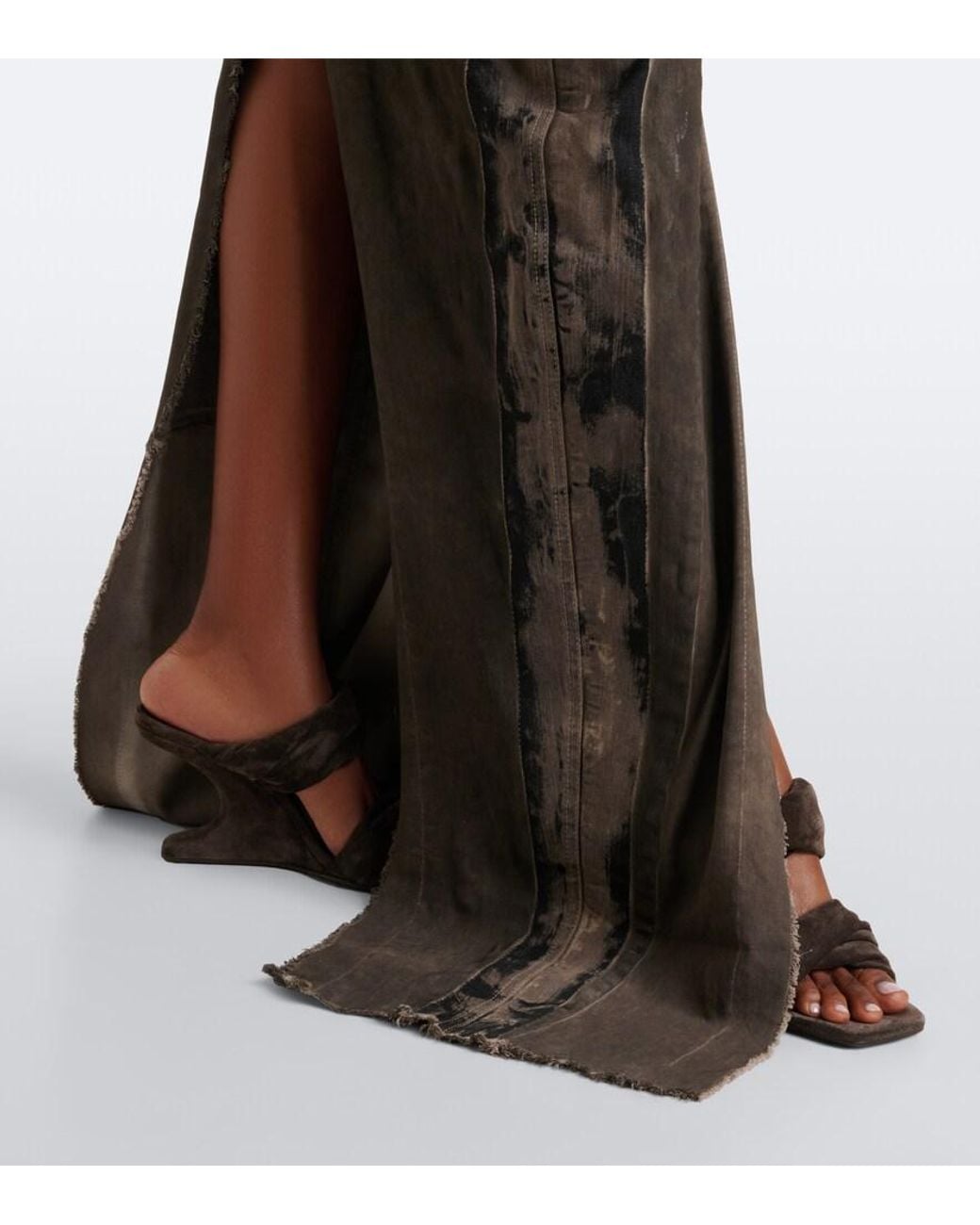 Rick Owens Gray Drkshdw Sl Etna Denim Maxi Dress