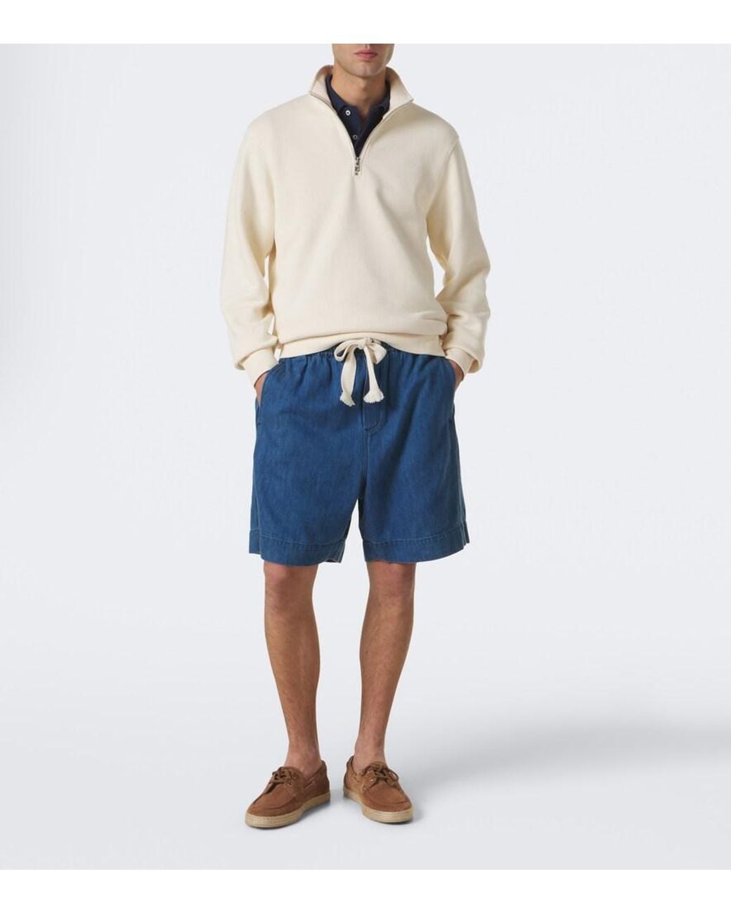 Orlebar Brown Natural Wyatt Cotton Jersey Half-Zip Sweatshirt for men