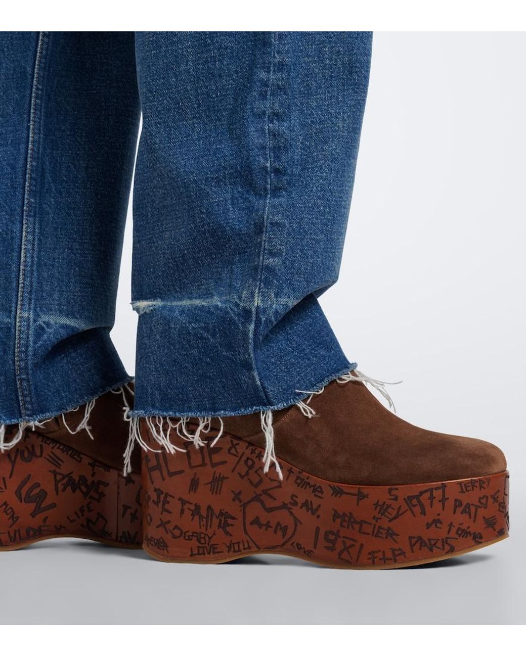 Chloé Brown Maxime Suede Mid-Calf Boots