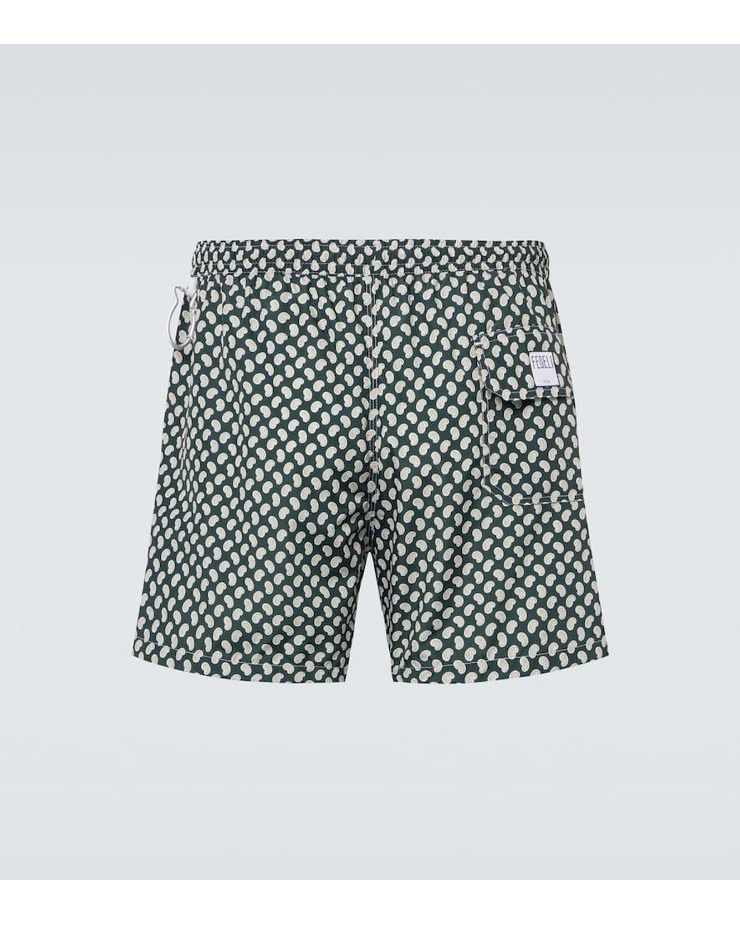 Fedeli Green Madeira Paisley Swim Trunks for men