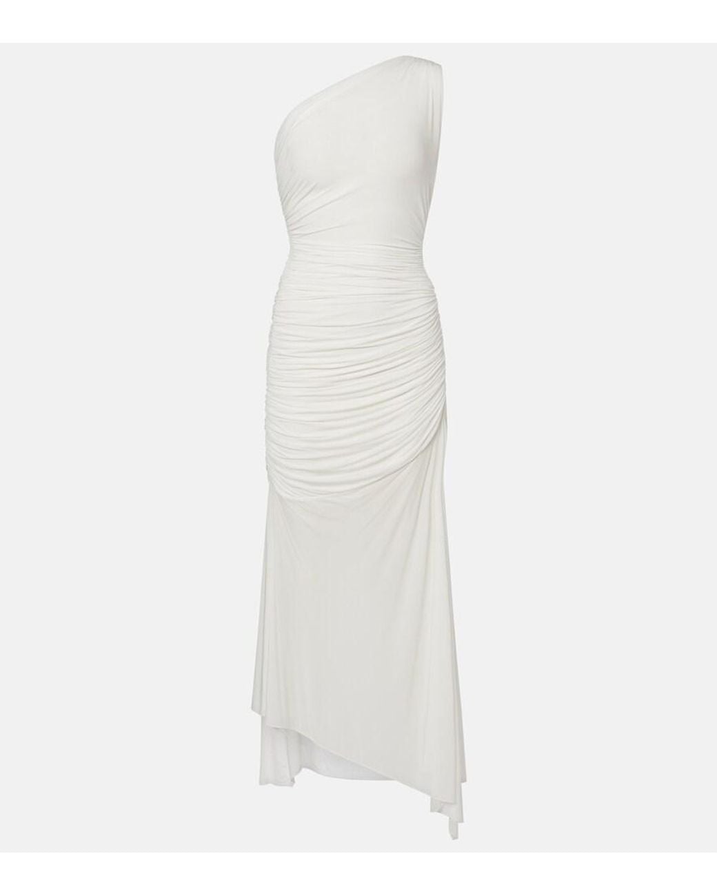 Alex Perry White Gathered Jersey Cocktail Dress