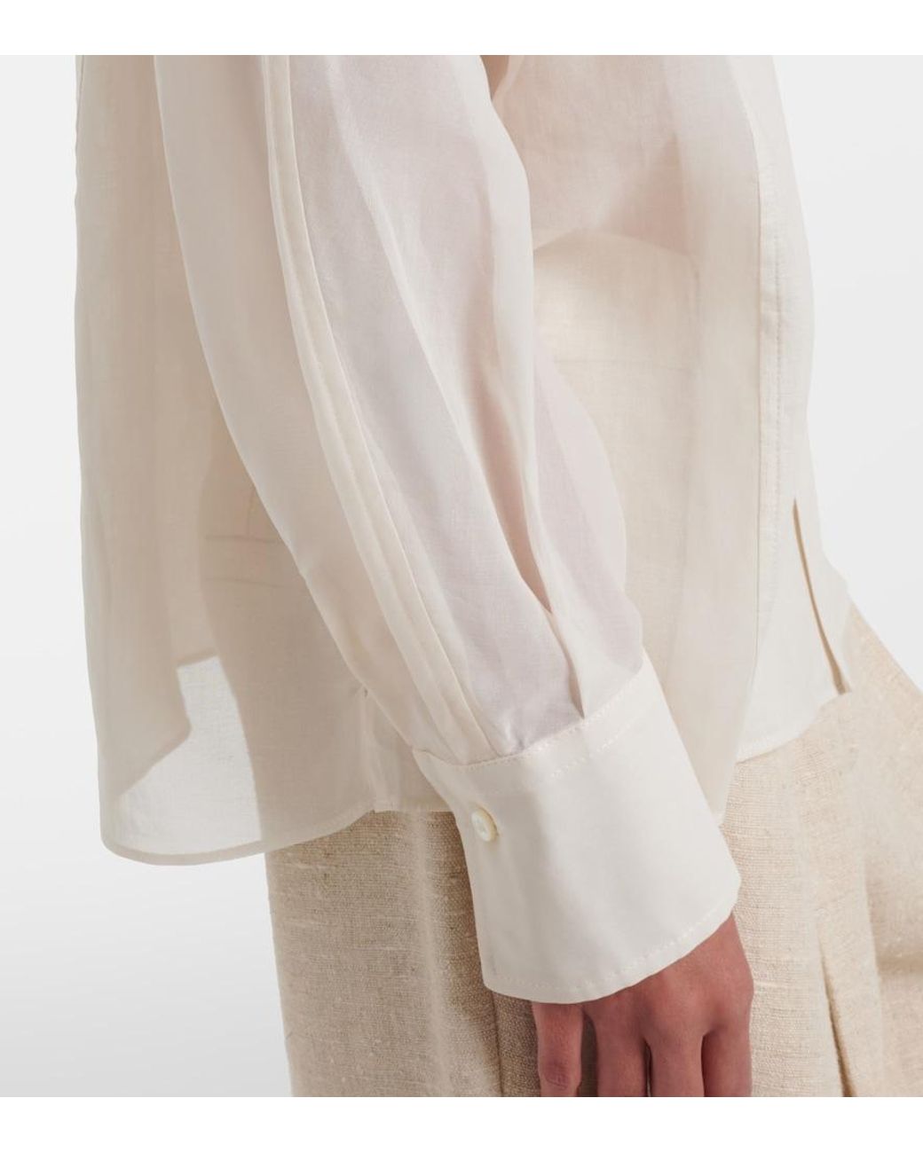 Brunello Cucinelli White Linen Shirt