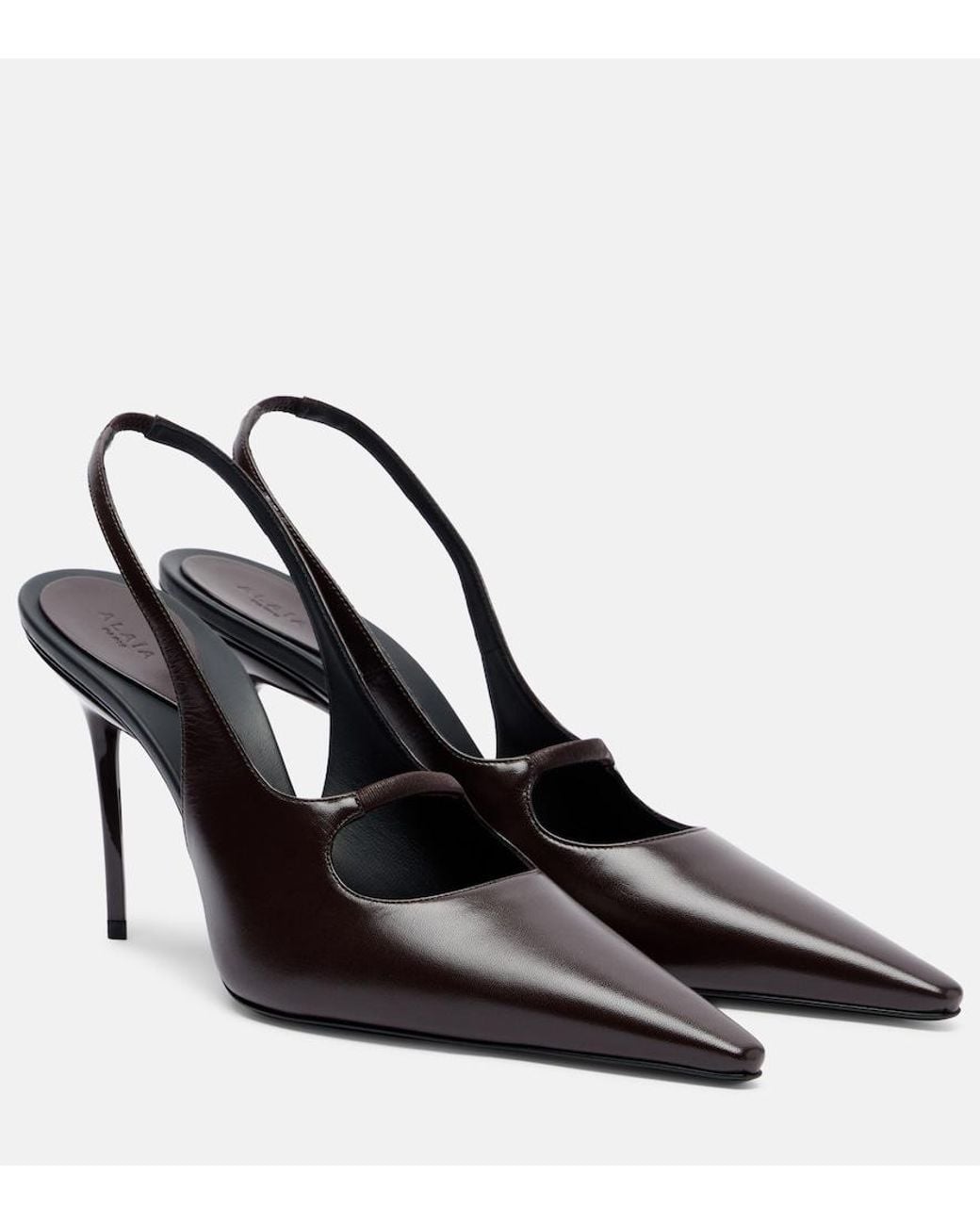 Alaïa Black Drop Leather Slingback Pumps