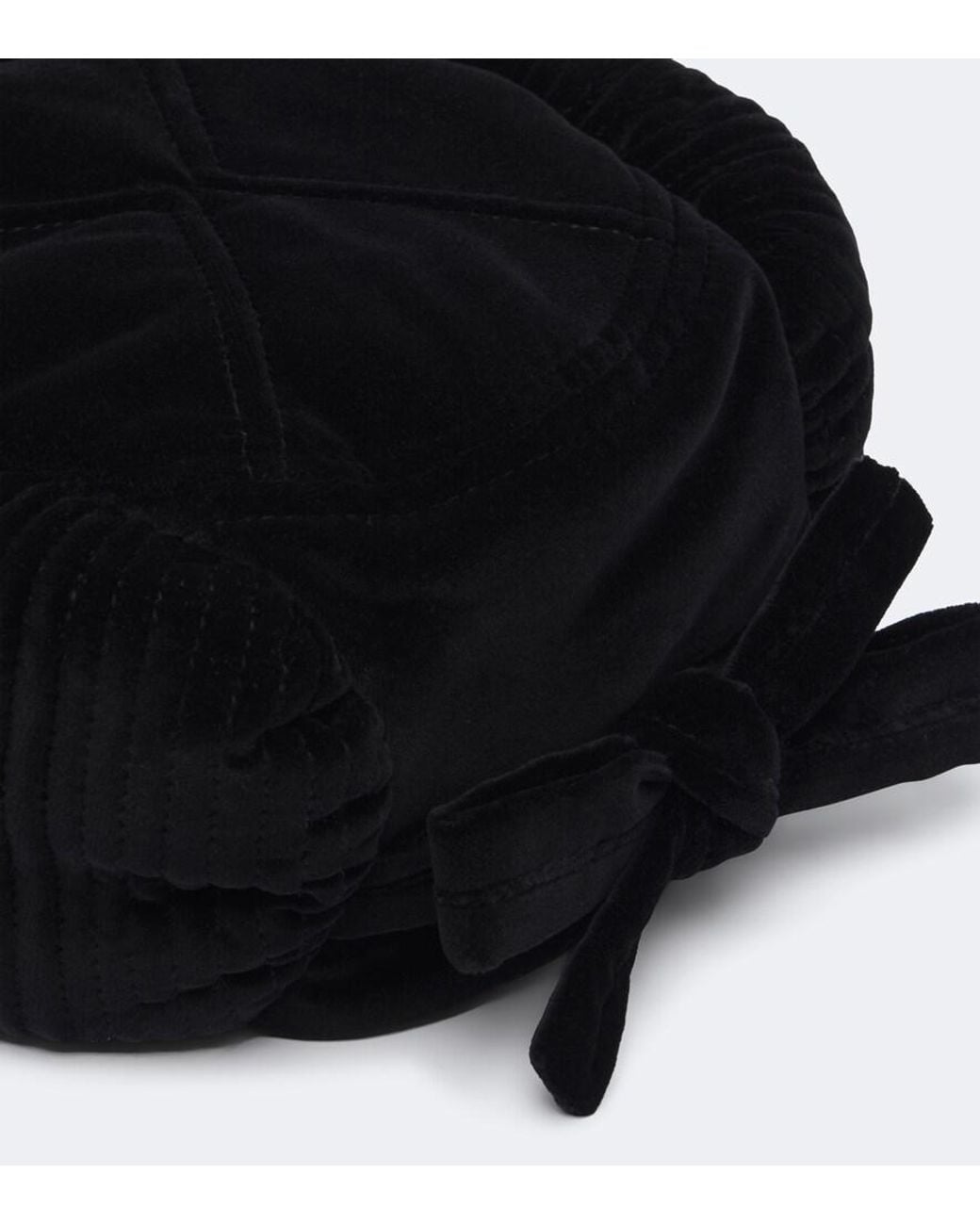 Chloé Black Bow-Detail Cotton Velvet Hat