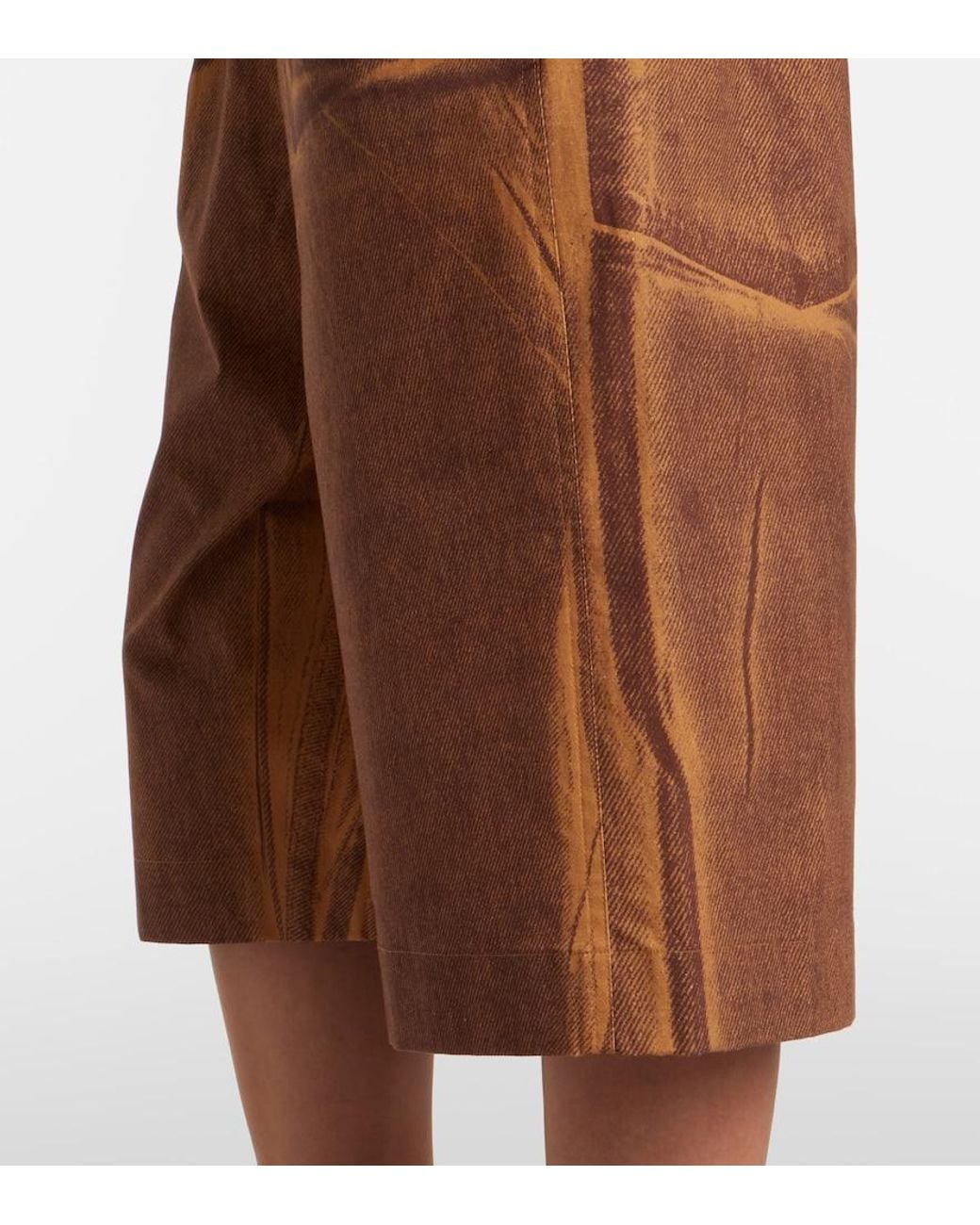 Acne Brown Printed Cotton Bermuda Shorts
