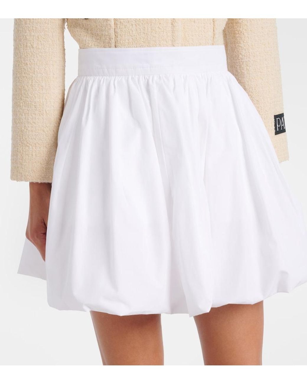 Patou White Cotton Poplin Miniskirt