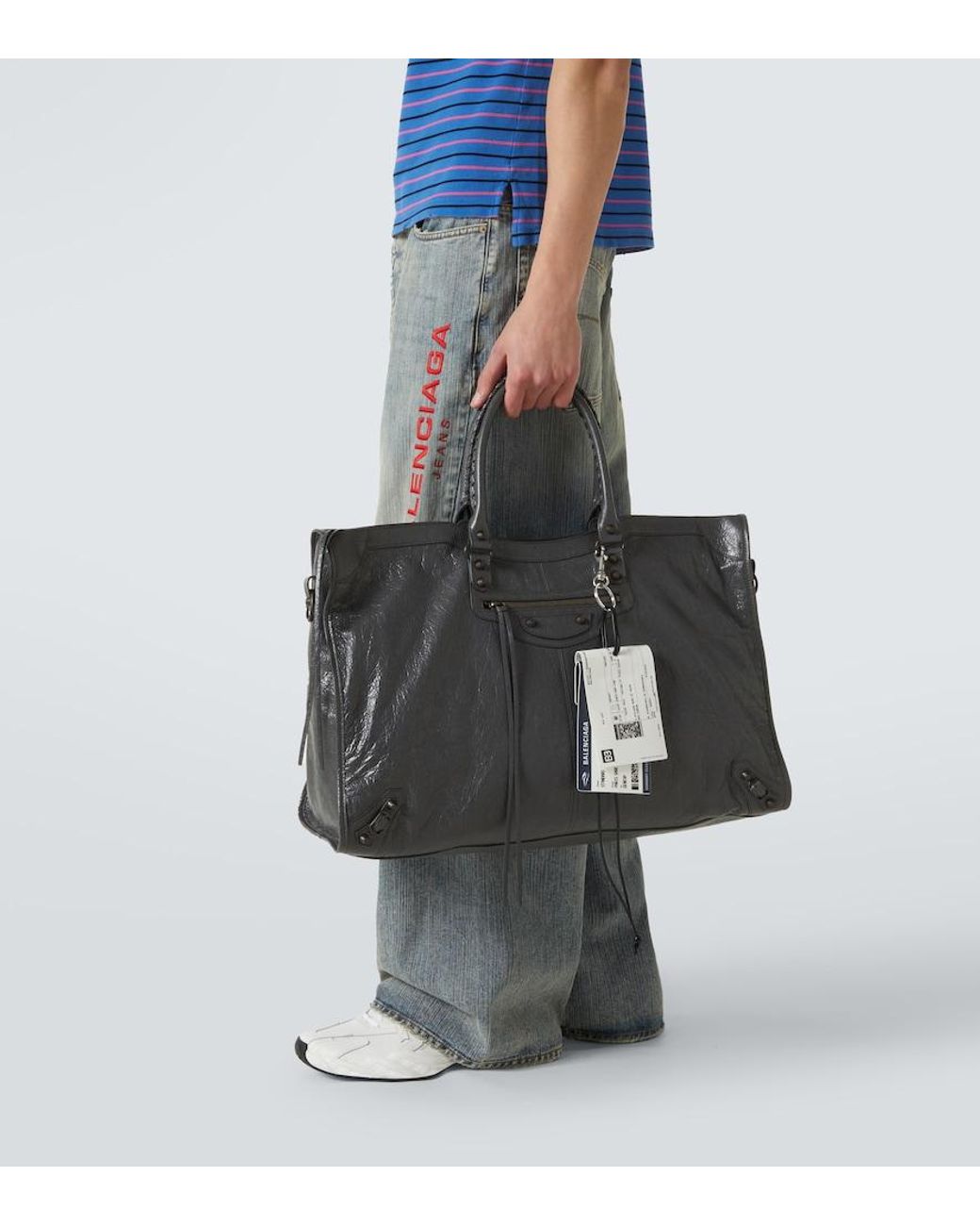 Balenciaga White Train Ticket Keychain for men