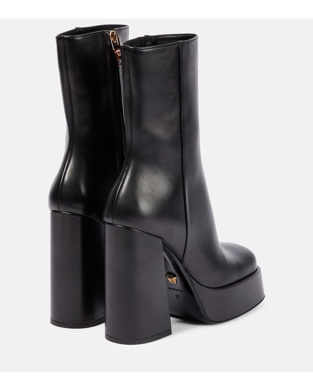 Versace Black Metallic Aevitas Platform Boots