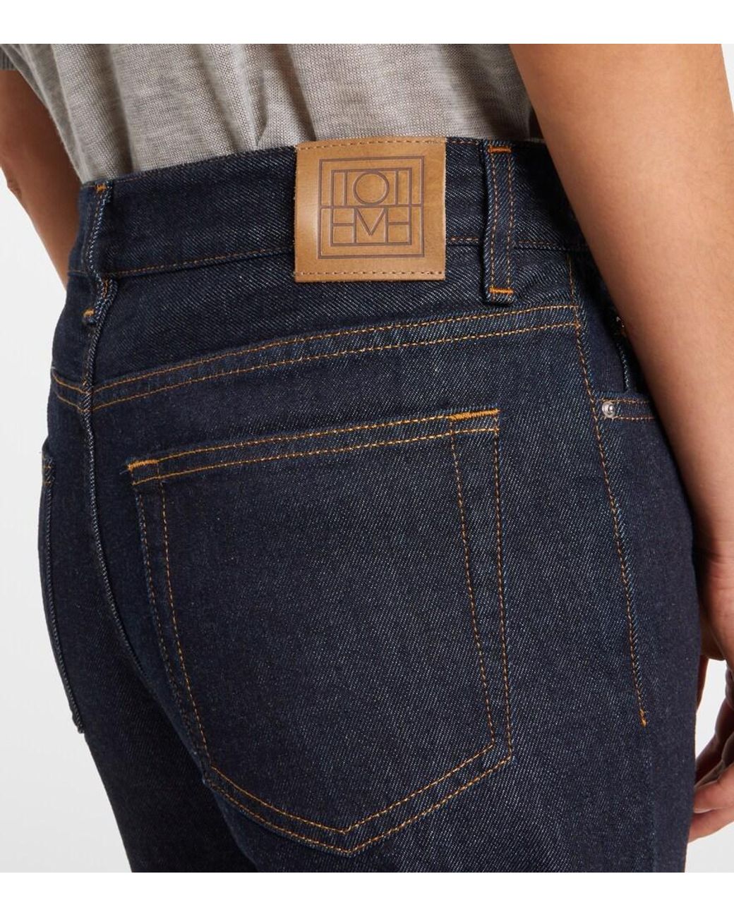 Totême  Blue Low-Rise Straight Jeans