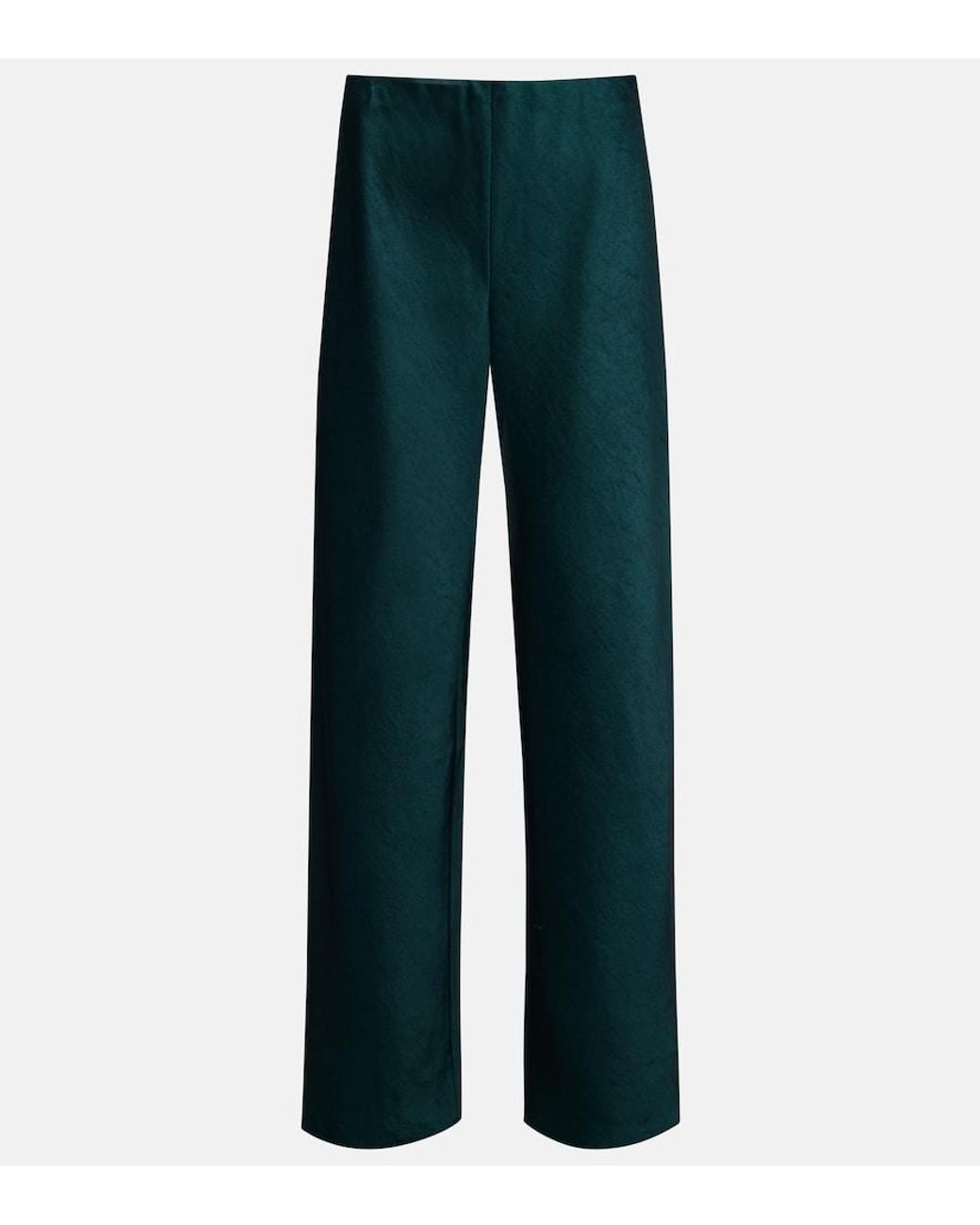 Vince Blue High-Rise Satin Wide-Leg Pants