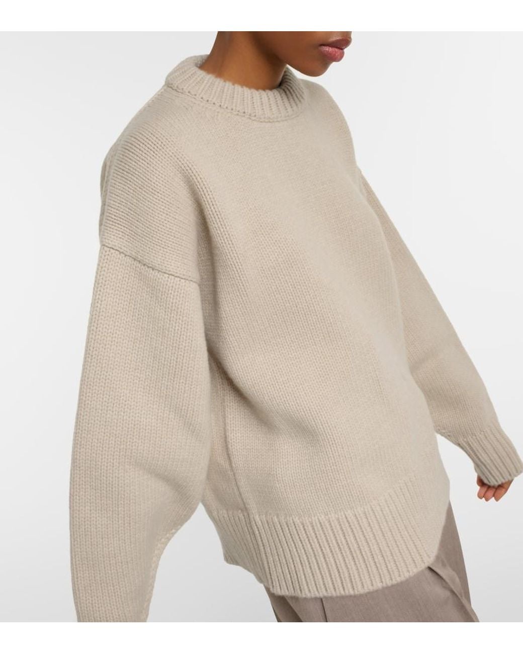 The Row White Ophelia Wool And Cashmere Sweater