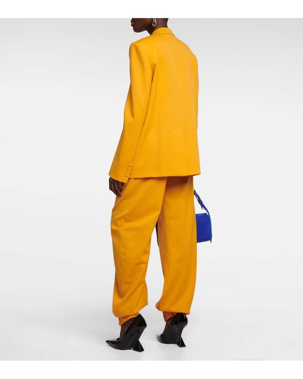 The Attico Orange Bianca Wool-Blend Blazer