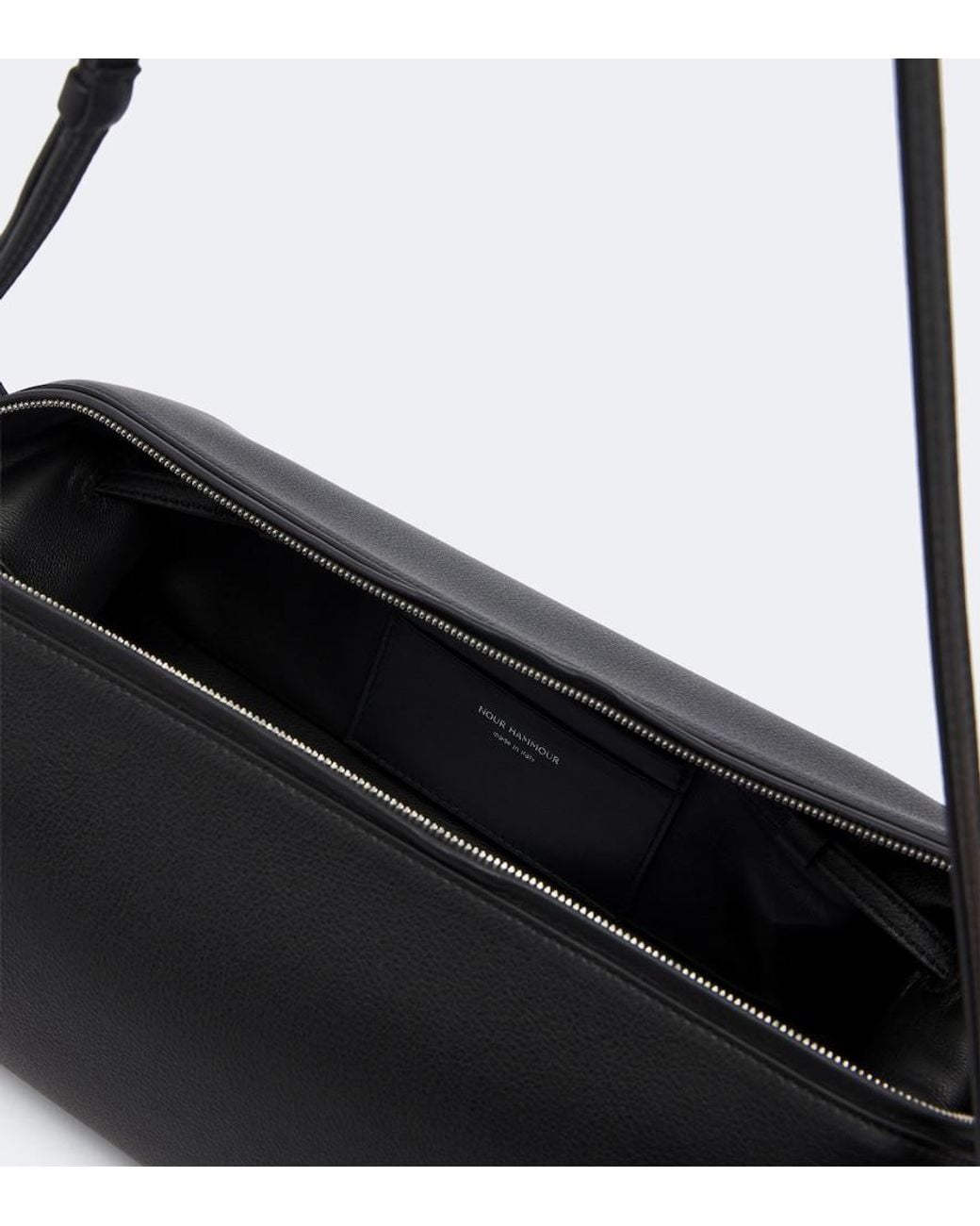 Nour Hammour Black Kenza Leather Shoulder Bag