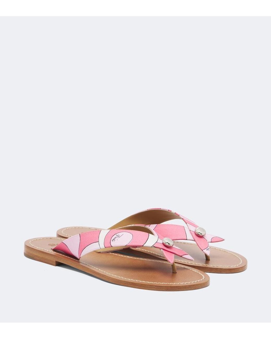 Emilio Pucci Pink Marmo Thong Sandals