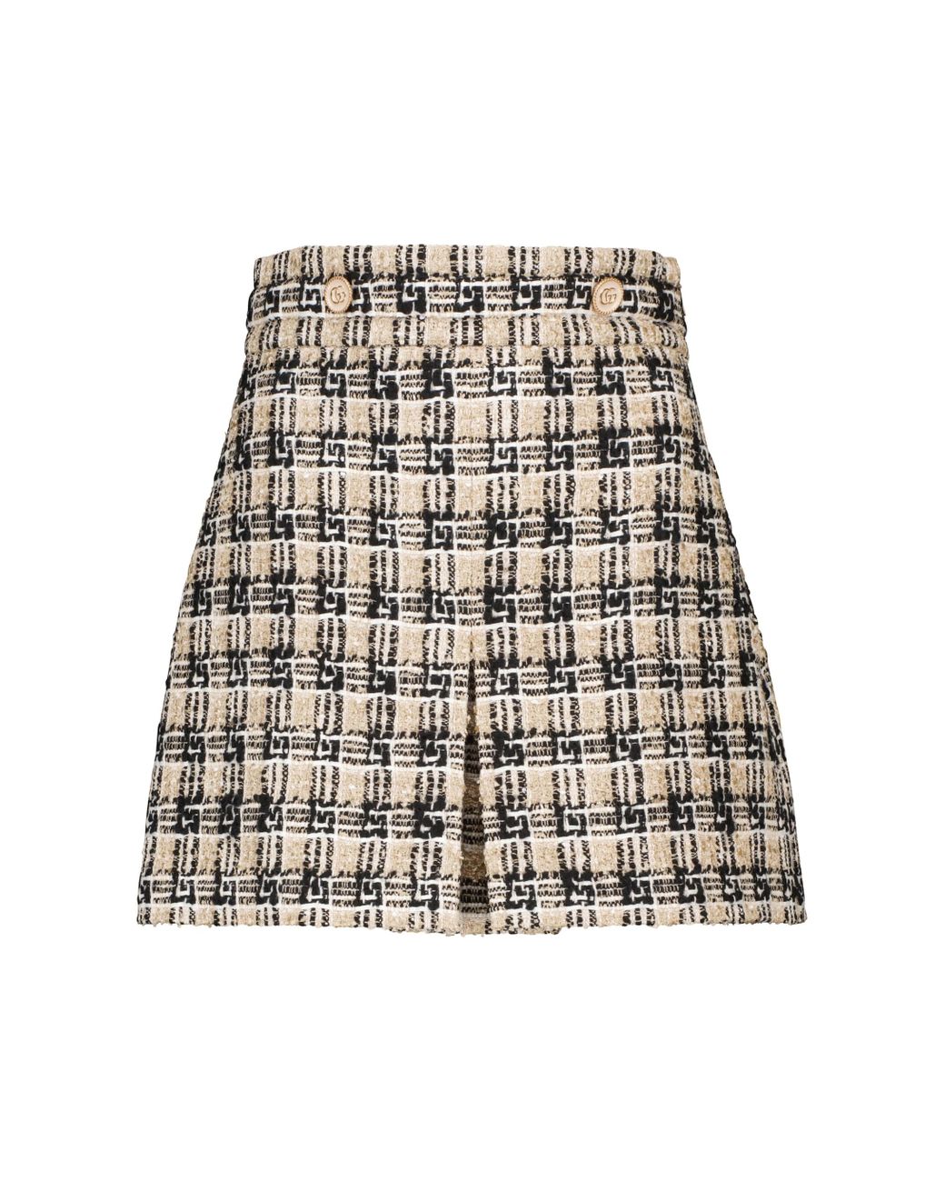 Gucci Checked Tweed Miniskirt in Beige (Natural) | Lyst
