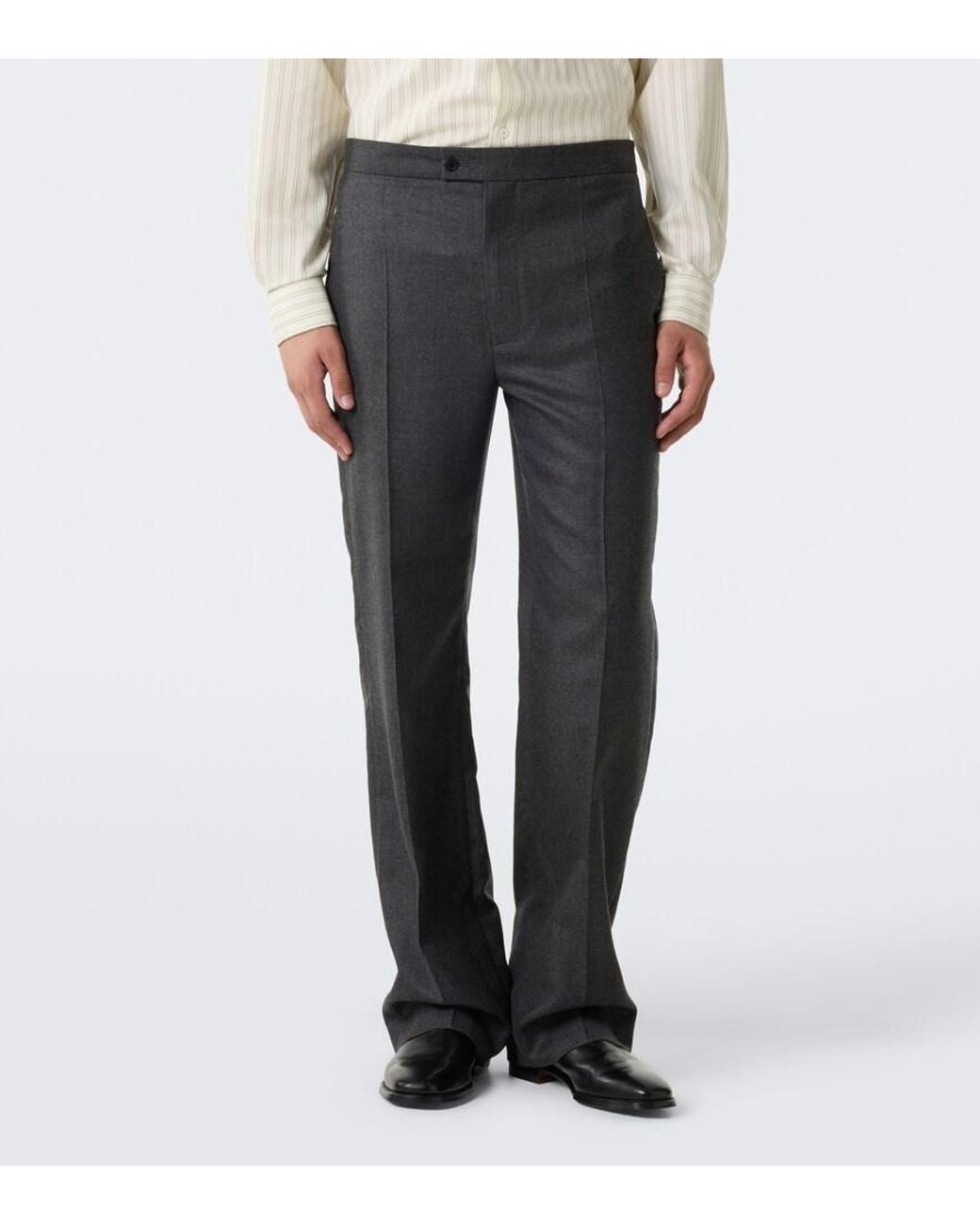 The Row Gray Solal Cashmere Straight Pants for men
