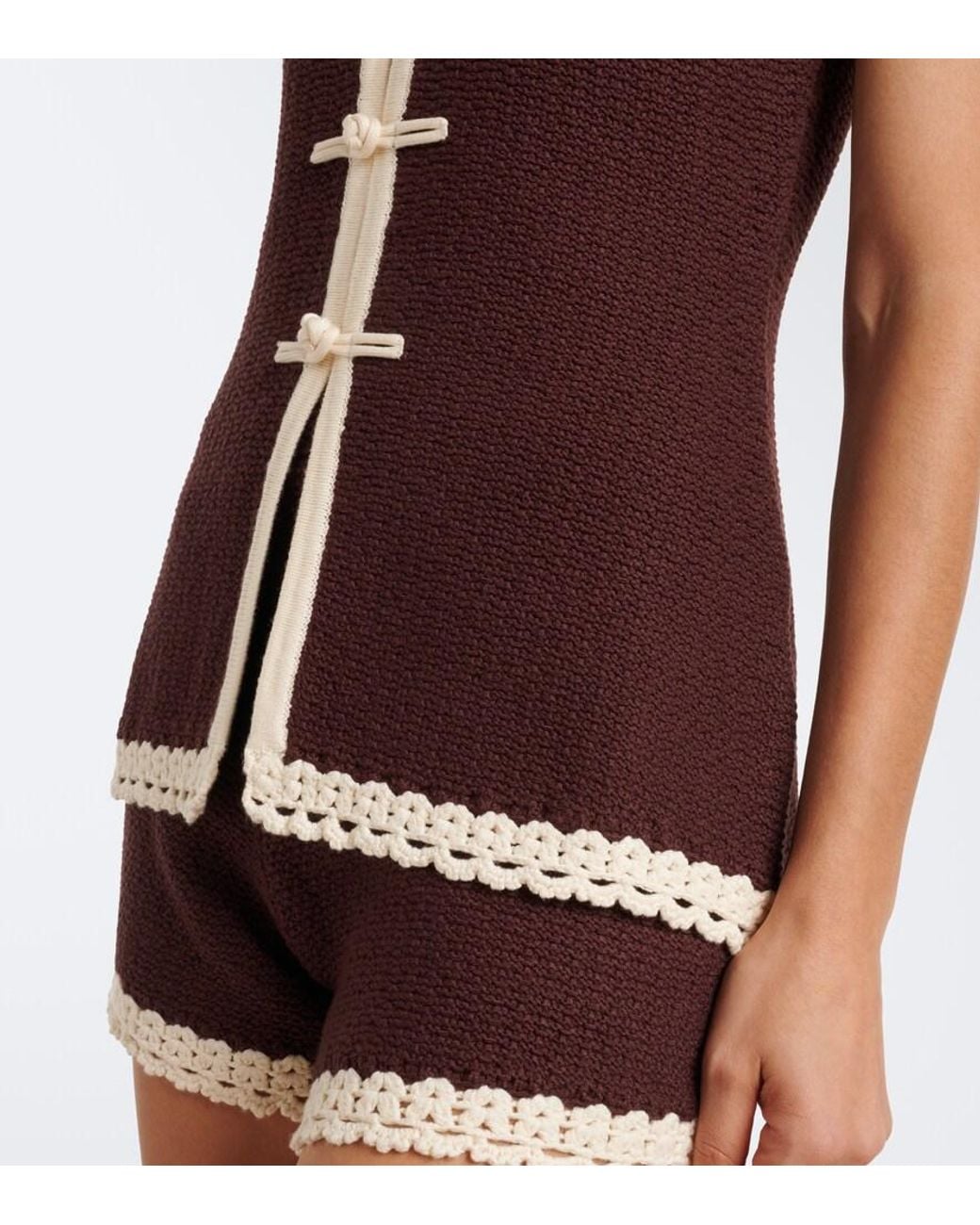 Posse Purple Hattie Crochet-Trimmed Top