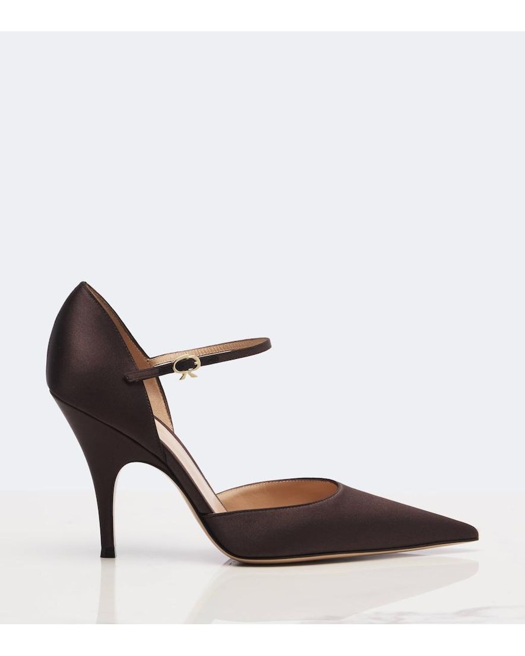 Gianvito Rossi Brown Sofia Satin Pumps