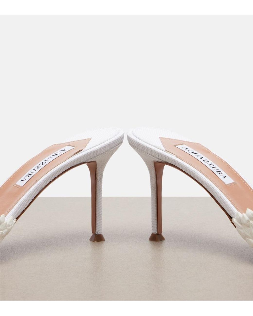 Aquazzura White Rio Flirt Mules