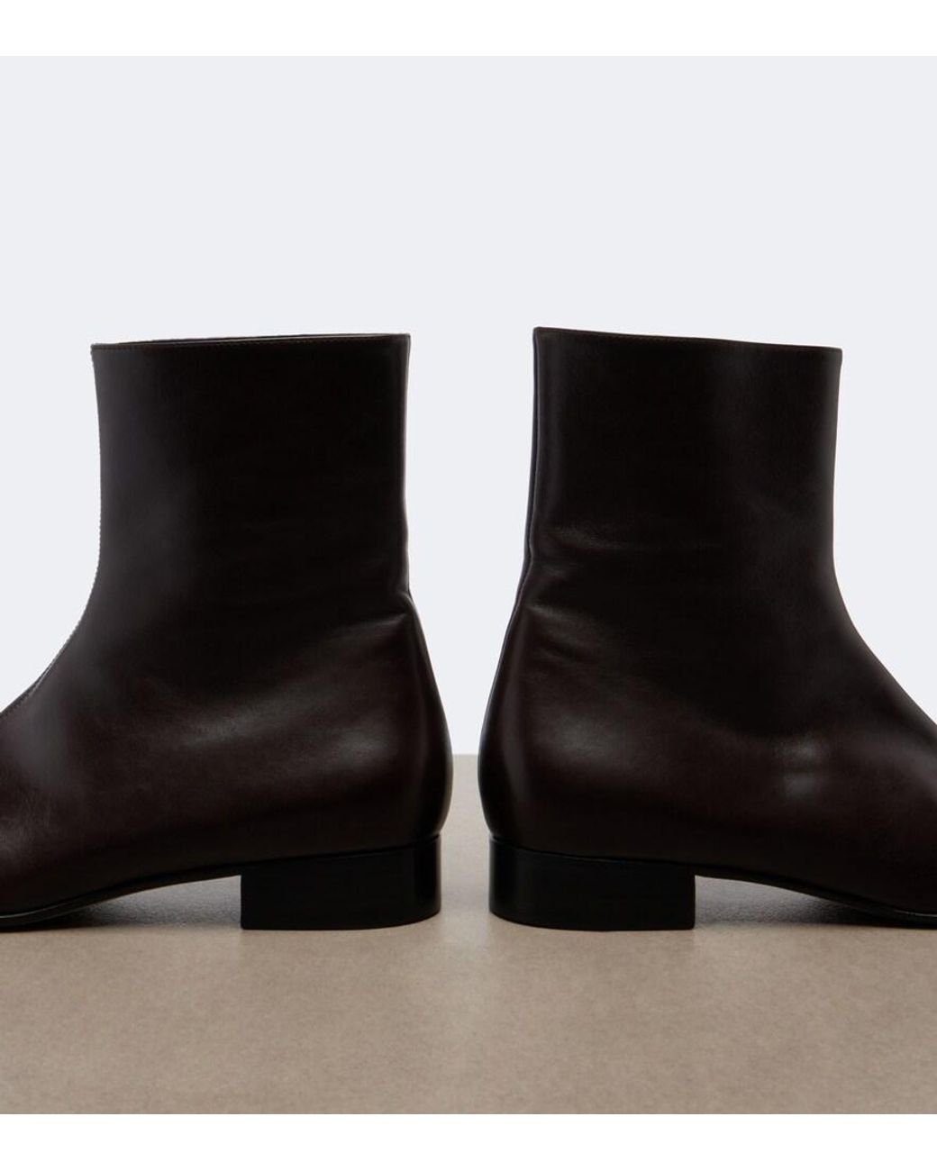 The Row Brown Cindy Leather Ankle Boots