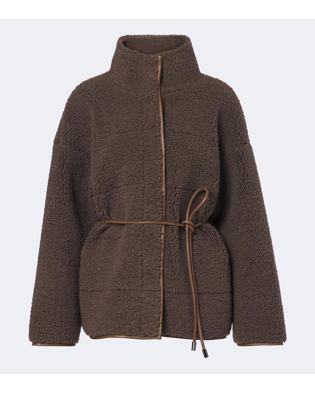 Bogner Brown Kimberly Belted Teddy Jacket