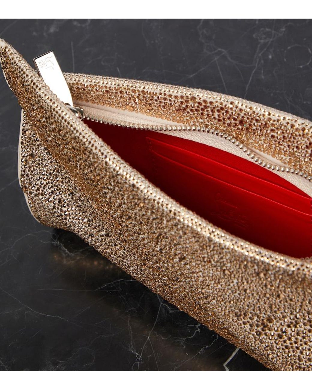 Christian Louboutin Natural Loubitwist Small Embellished Clutch