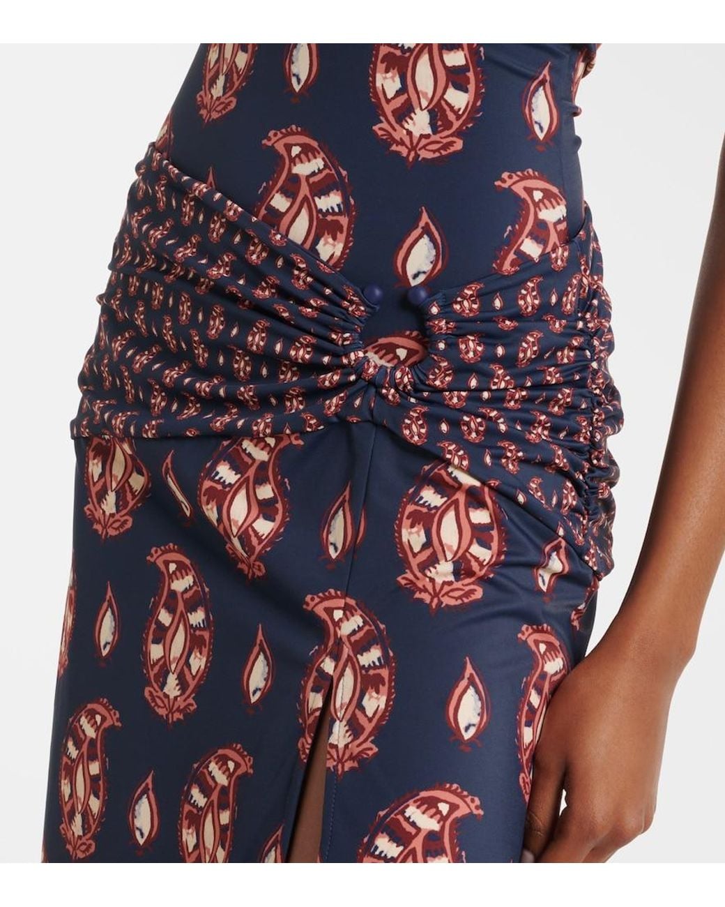 Johanna Ortiz Blue Printed Maxi Skirt