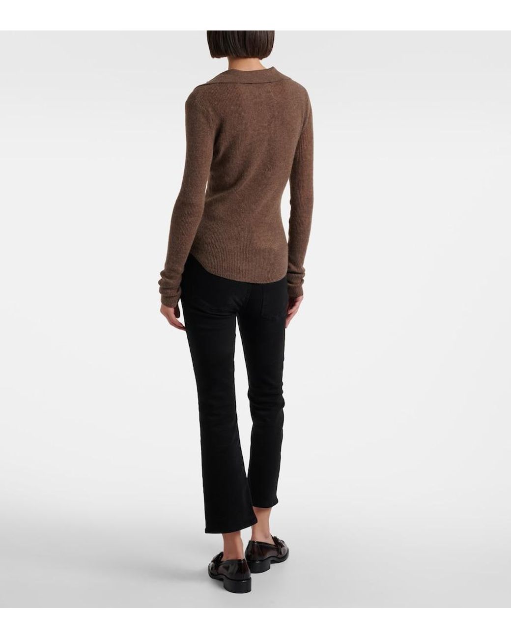 Citizens of Humanity Brown Simone Wool And Cashmere Polo Sweater