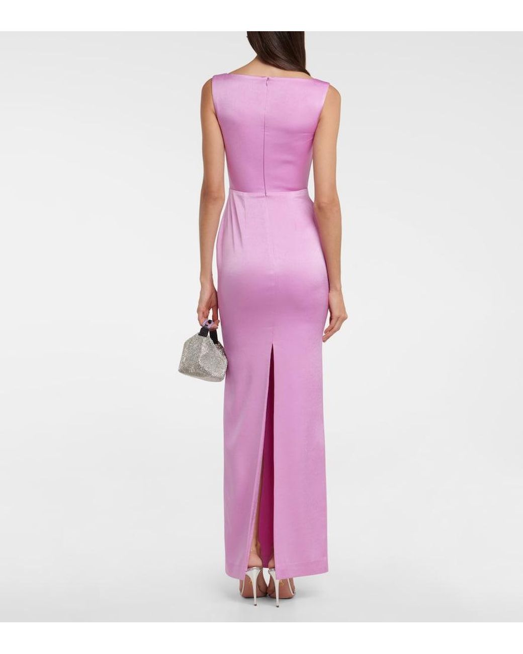Alex Perry Purple Halse Crepe Gown
