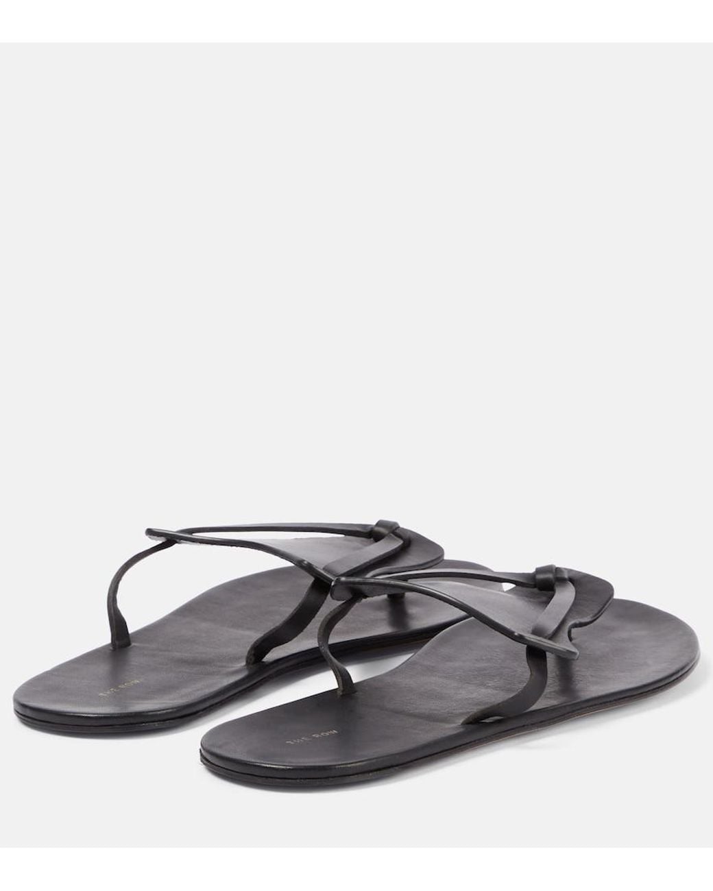 The Row Gray Helena Leather Thong Sandals