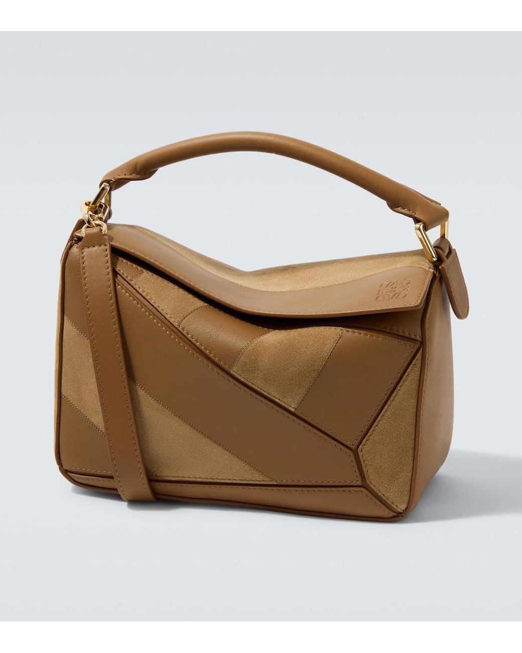 Loewe Brown Puzzle Small Leather And Suede Shoulder Bag for men
